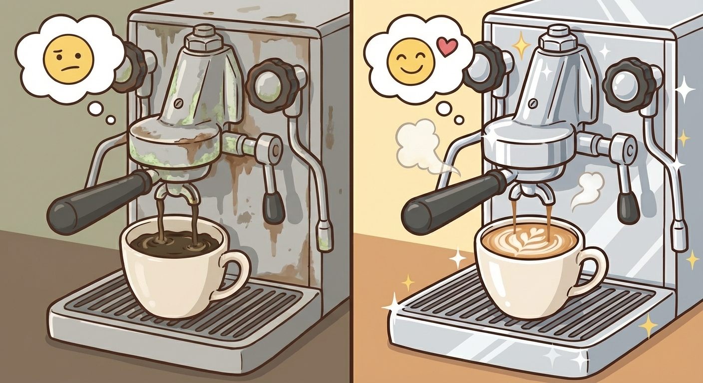 Kavovar spravne a spatne